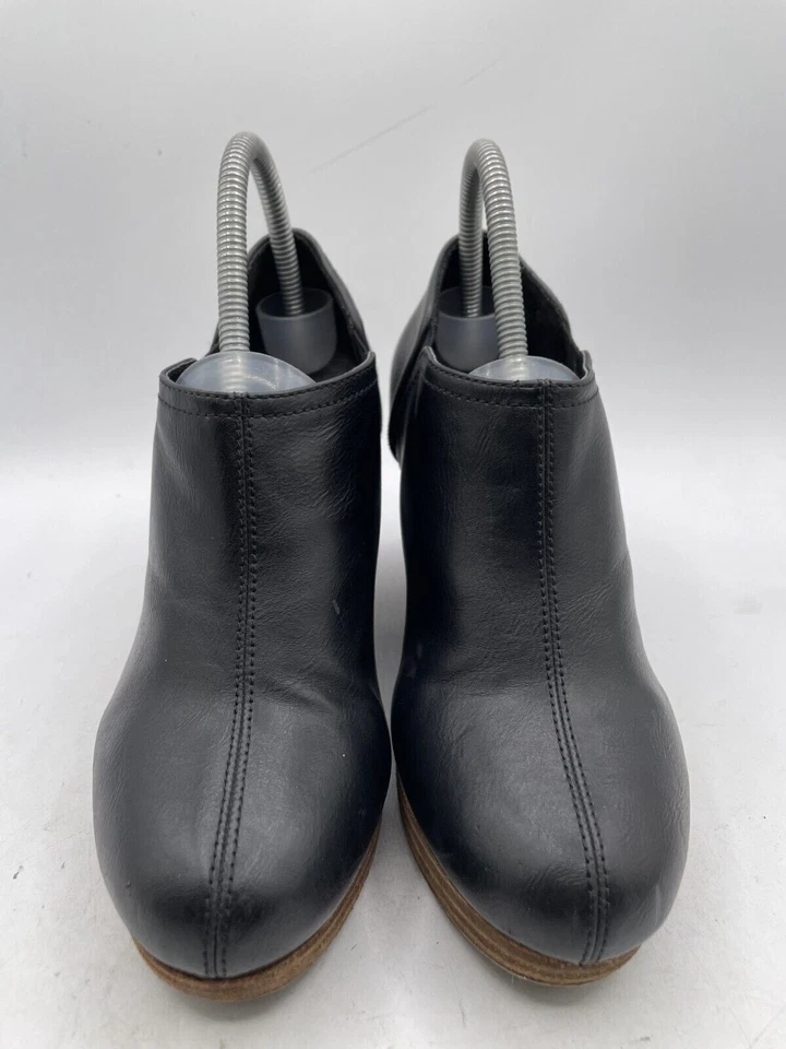 Dr. Scholl's Harlow 坡跟短靴女式 9M 码黑色皮革踝靴 — 第 2/4 张图片