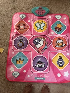 Dancing Challenge Interactive Unicorn Playmat, Pink/Multicolor Square Infant