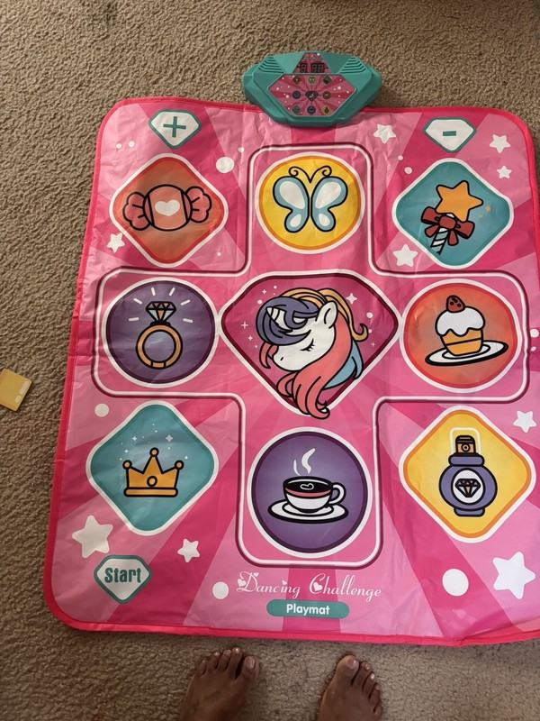 Dancing Challenge Interactive Unicorn Playmat, Pink/Multicolor Square Infant