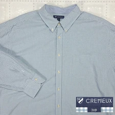 Cremieux Mens Long Sleeve Button Up Shirt Size 3XL 3XB Supima Cotton Mint! #M98