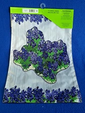 Brand New  MEADOW CREEK Garden Flag Hand Stitch 11.5" x 18" Bluebonnet Texas