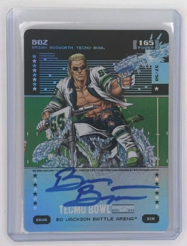 Bo Jackson Battle Arena Tecmo Bowl Brian Bosworth Ice Inspired Ink Auto #d 37/50