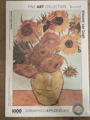 Eurographics 1000 Piece Puzzle Van Gogh TWELVE SUNFLOWERS 27x26 NEW/Sealed