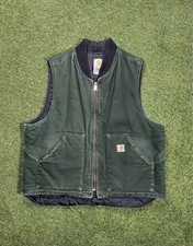 Vintage Carhartt Vest V02 SPC Spruce Dark Green Insulated Mens Sz XL USA