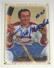 FRANK MAHOVLICH SIGNED 08-09 UPPER DECK MASTERPIECES CANADIENS CARD AUTOGRAPH