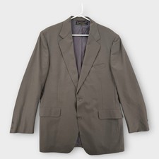 Vintage Brooks Brothers Blazer Mens 43 Long Two Button Wool Brown Jacket USA