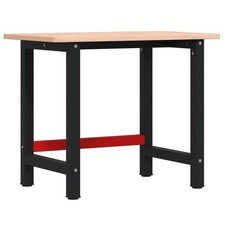Workbench Wooden Work Table Work Bench Solid Wood Beech Rectangular vidaXL