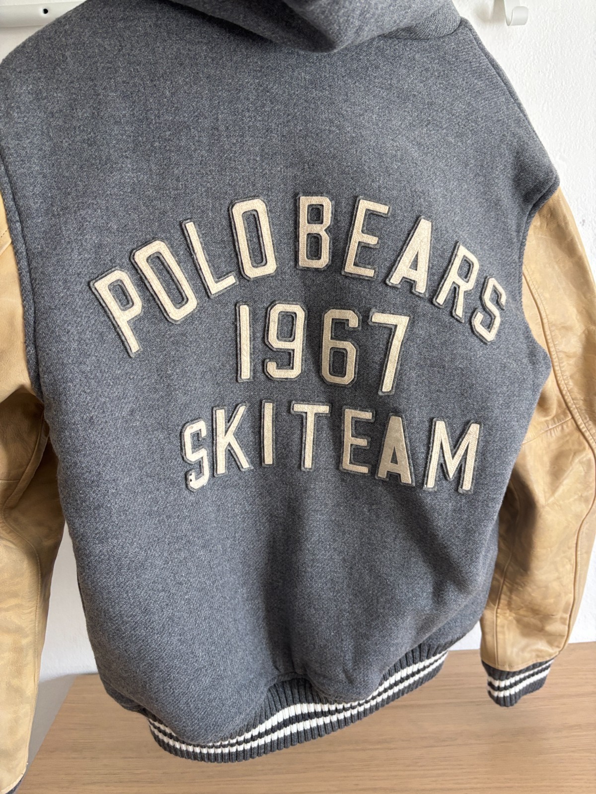 Polo Ralph Lauren Bear 1967 Ski Team Cross Country Letterman Varsity Jacket S image 6