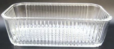 Vintage Ribbed Federal Glass Rectangular Refrigerator Dish ~ No Lid 8-1/2" x 4"