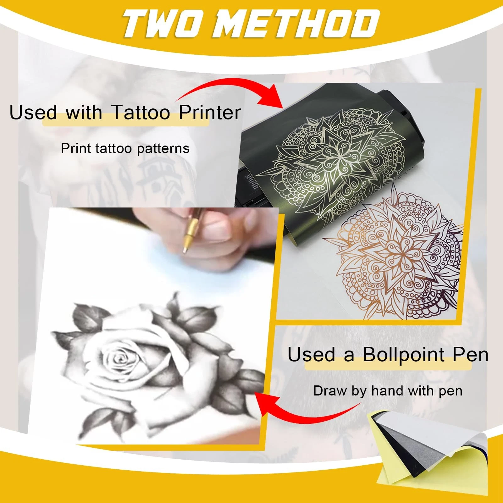 Narkysus 100 Sheets A4 Tattoo Stencil Paper, 4-Layer Thermal Tattoo Transfer ... image 4