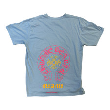 Size L Chrome Hearts Miami Exclusive Horseshoe Blue Short Sleeve Tee