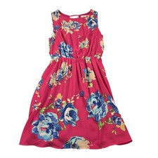 Everly Dress Womens Small Pink Floral Sleeveless Fit & Flare Sundress Short