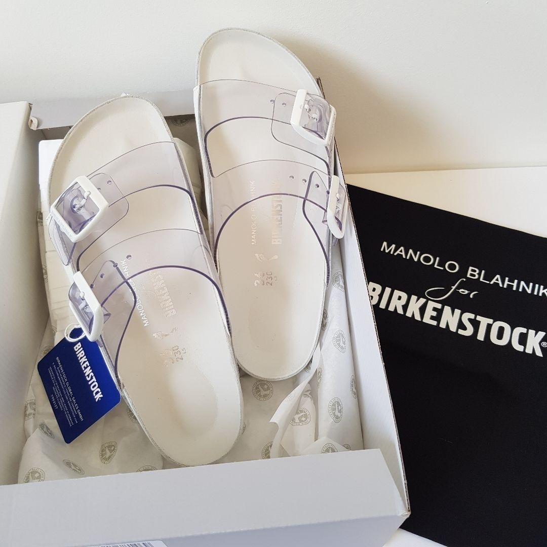 NEW Manolo Blahnik x Birkenstock Collaboration Arizona Clear