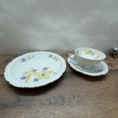 Kahla Gedeck 3 tlg Blumen Porzellan Vintage