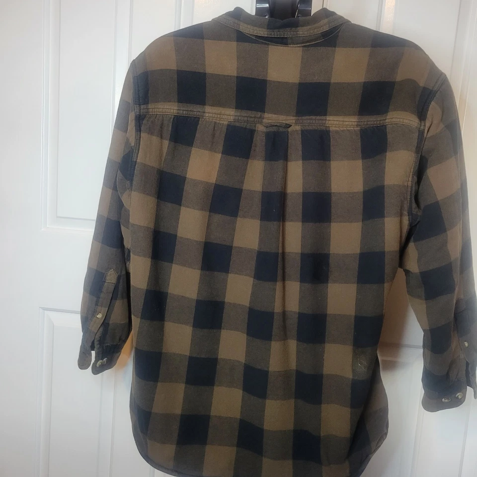 Camisa Chaqueta Sherpa Forrada de Vellón a Cuadros Marrón Franela Cabeza Roja Grande Foto 3 de 4