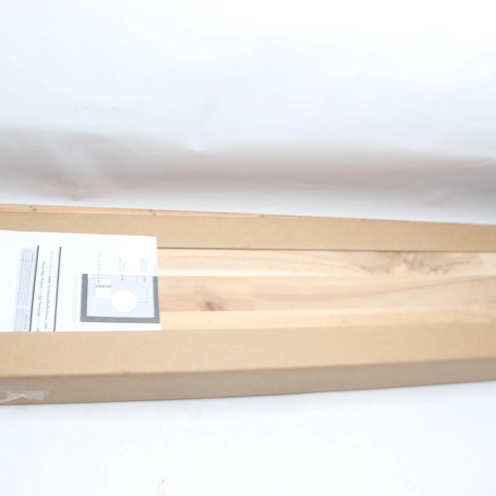 Unfinished Acacia Floating Decorative Wall Shelf 6" W x 24" D