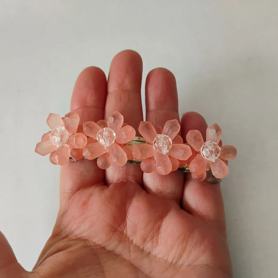 Розовый матовый бусина цветок кластер волос заколка декоративный цветок бусина заколка для волос - Изображение 3 из 4