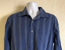 Tommy Bahama Button Front L/S Shirt 100 Cotton Blue Stripe XL