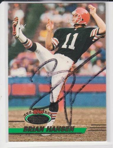 BRIAN HANSEN CLEVELAND BROWNS SIOUX FALLS  AUTOGRAPHED CARD SMEARED