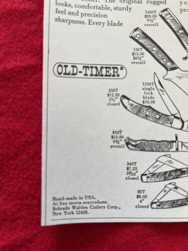 Shrade Walden Cutlery Old Timer Knife 1972 Print Ad Hunting Sports Knive - Picture 7 of 7