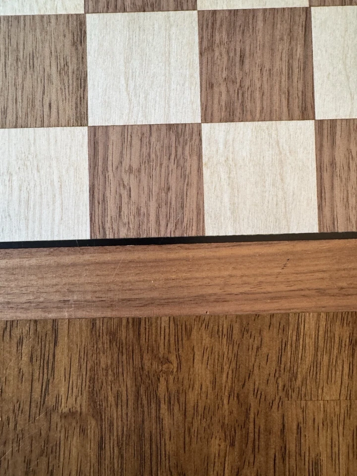 Vtg Chess Set 15"x15" Folding Magnetic Wooden Standard Chess Game Board - Image 2 of 4