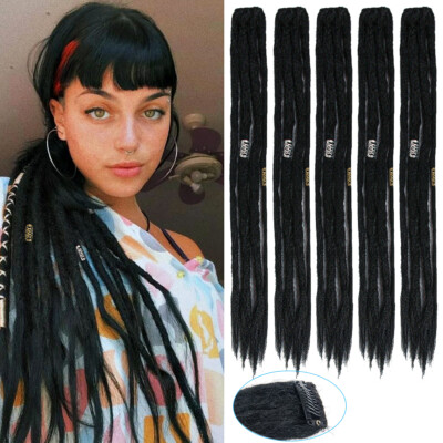 20Inch Clip in Dreadlock Extension Synthetic Clip In Braid Dreads Hip Hop  Locs