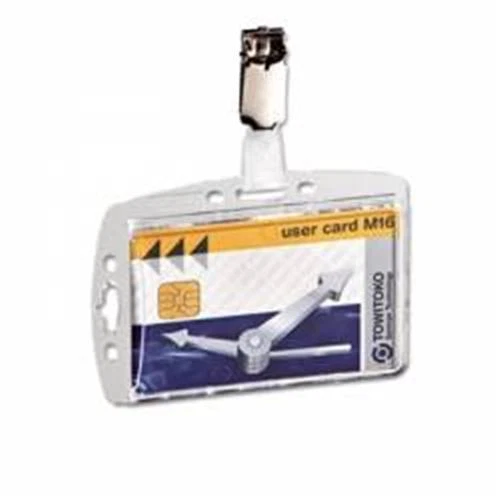 25 Durable Shell-Style ID Card Name Badge Holders + 10 Black Lanyards Necklace - Image 2 of 4