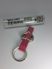 Keychain - Leather/metal - Fuchsia/Chrome - Cod.08/8 - Villini