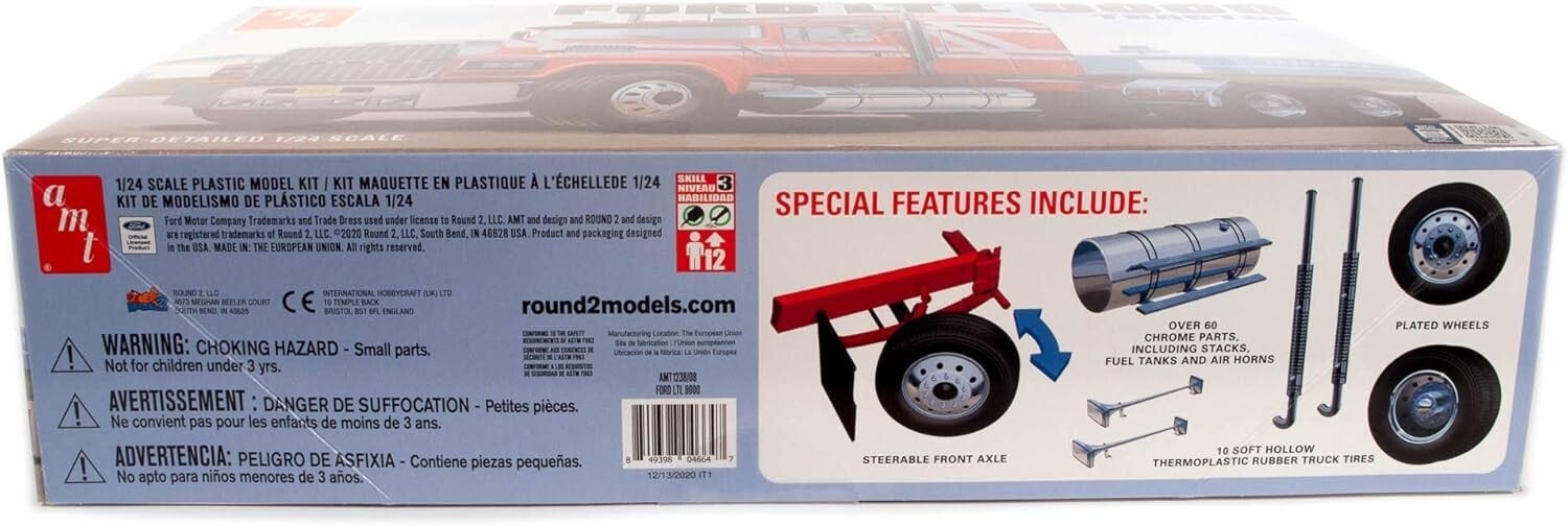 AMT Models Ford LTL 9000 Semi Tractor 1:24 Scale Model Kit