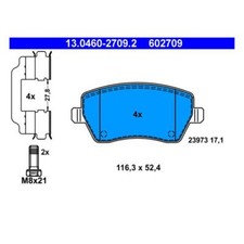ATE 13.0460-2709.2 Bremsbeläge Bremsklötze Vorne für Mercedes W415 Renault ATE 13.0460-2709.2 Bremsbeläge Bremsklötze Vorne für Mercedes W415 Renault
