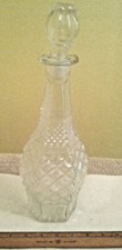 Pressed Glass Clear Decanter 12" tall