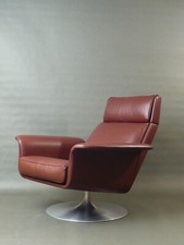 Hans Kaufeld Sessel Siesta 62  Jacques Brûle  Leder drehbar ounge chair