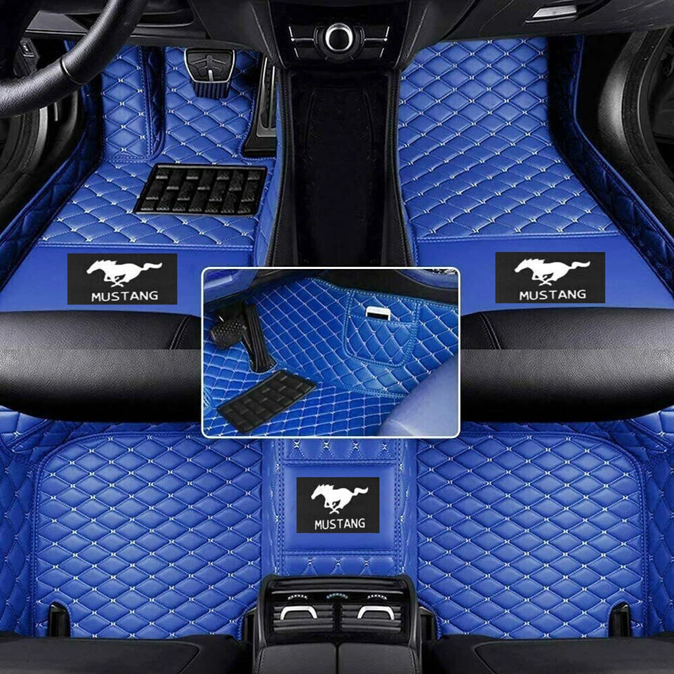 For Ford Mustang 1994-2025 Car Floor Mats Luxury Custom Set All-Weather Carpets Foto 2 de 4