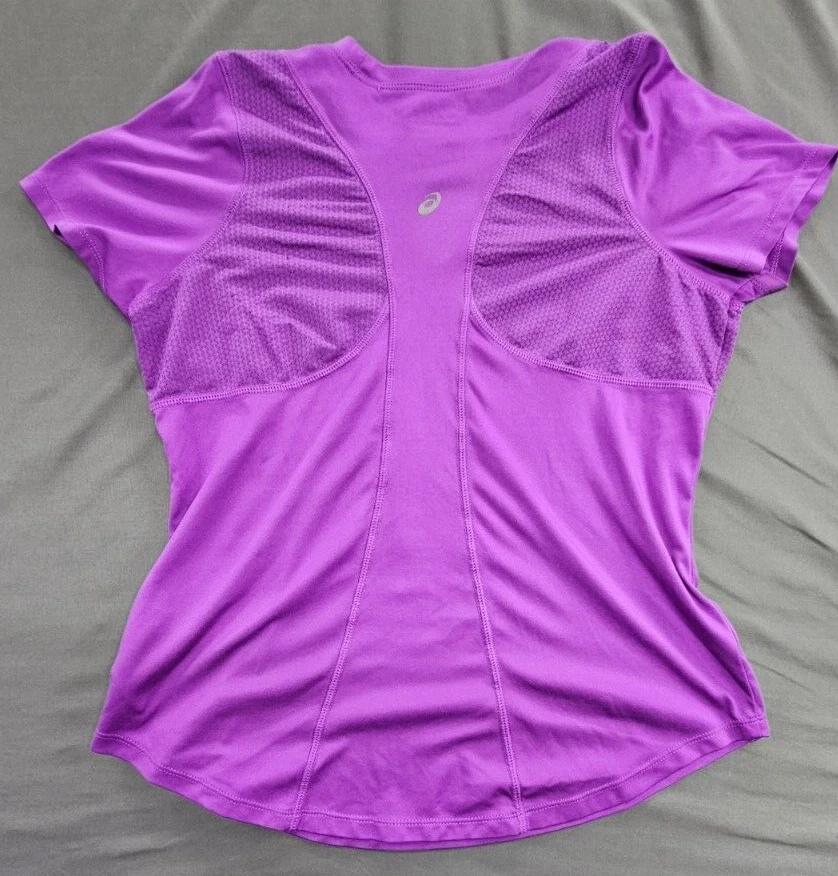 Asics Mujer Entrenamiento Top Talla Mediana Púrpura Fitness Yoga Gimnasio Foto 2 de 4