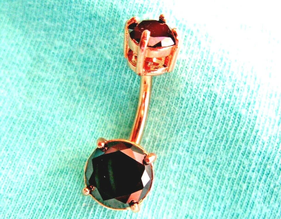 ANILLO VIENTRE DOBLE DIAMANTE NEGRO ORO ROSA 2,85ctw, certificado, probador de diapositivas gratis Foto 4 de 4