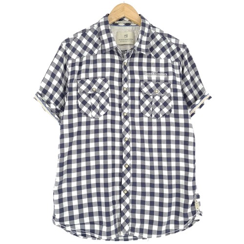 Chemise Scotch & Soda à Carreaux Bleus - Taille Regular, Manches Longues, Coton Oxford - Neuf Avec étiquettes