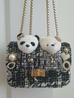 GIRLS DECORATIVE BEARS SHOULDER PURSE WITH CHAIN STRAP - NO.5 ON PURSE — photo 2
