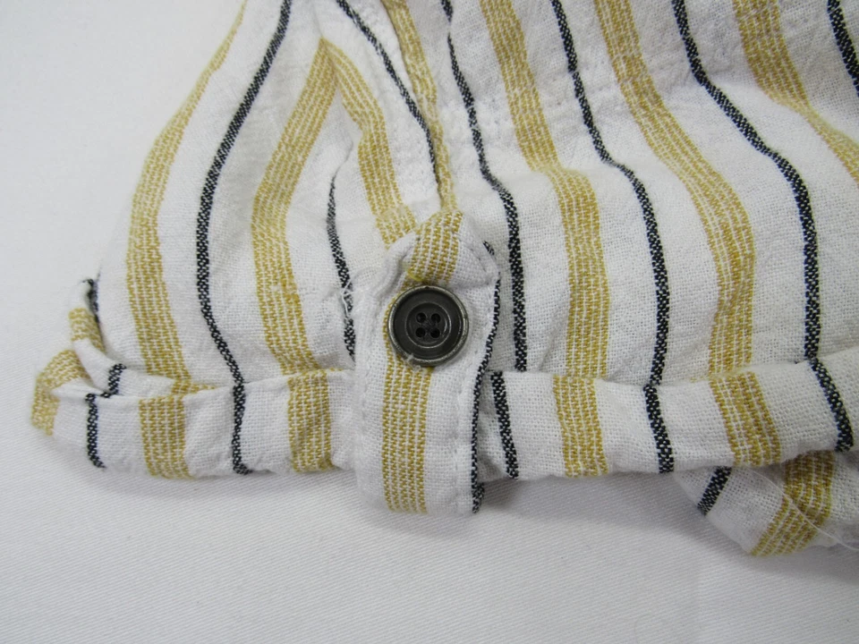 Per Se Womens M [29-32W 4L] Casual Soft Drawstring 2 Pockets Striped Linen Blend - Image 3 of 4
