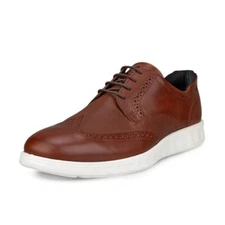 ECCO S Lite Hybrid Brogue Shoes Cognac Brown Ox Wingtip EU 46 Men's 12 - 12.5 US
