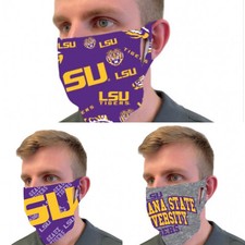 LSU Tigers Purple Fan Mask 3 Pack One Size Fits Most NEW Free Ship Three Masks 