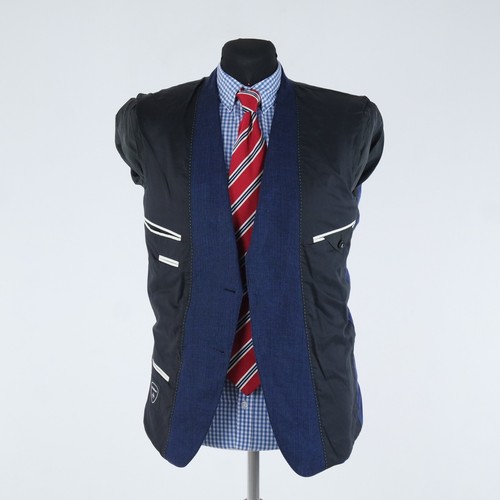 Mens Pin Check Blazer 38R UK Size STRELLSON Blue Wool Sport Coat Jacket - Picture 11 of 14
