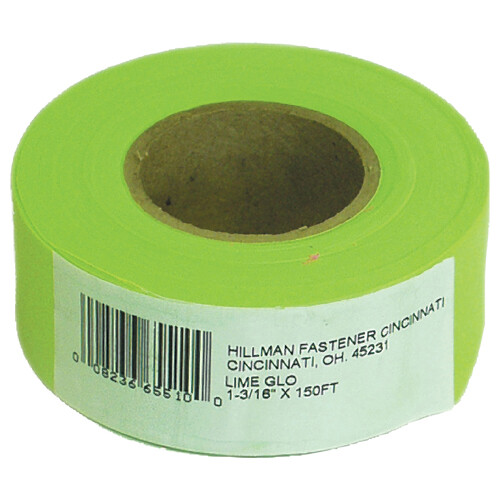 Hillman 845769, Lime Flagging Tape, 150 ft. Roll 5-Pack 845770