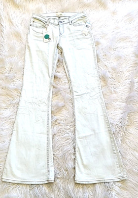 Roxy Denim ''Howlin Rail'' Off White Flared Jeans Sz 7 NWT