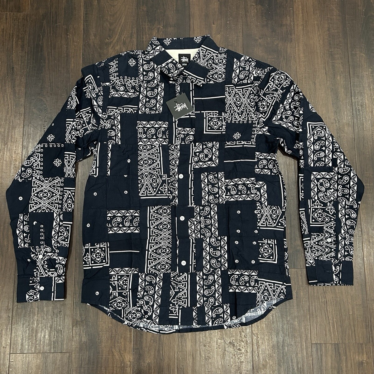Stussy Paisley Bandana Patchwork button up shirt Size: M - NWT | eBay 