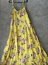 Torrid Yellow Floral Challis Trapeze Maxi Dress Size Med/Large (00)