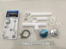 NEW Everbilt Trip Lever Bath Drain 1-1/2" Polypropylene Chrome Trim 214 126 (ob)