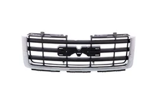 Chrome Surround w/Black Insert Front Grille Assembly Fit 07-13 GMC Sierra 1500