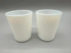 Vintage Hazel Atlas Opalescent White Milk Glass Juice Tumbler 3.5” Tall Set of 2