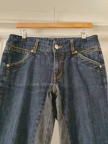 DKNY Indigo Blue & Black Jeans Long/Tall Two Tone W32" L34" Zip Fly Tapered - Picture 8 of 15