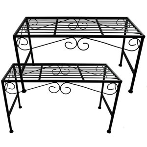 blumenbank metall schwarz